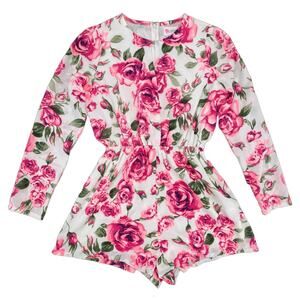 Pink Rose Romper Long Sleeve Floral Playsuit Short Summer L’Atiste by Amy Size S